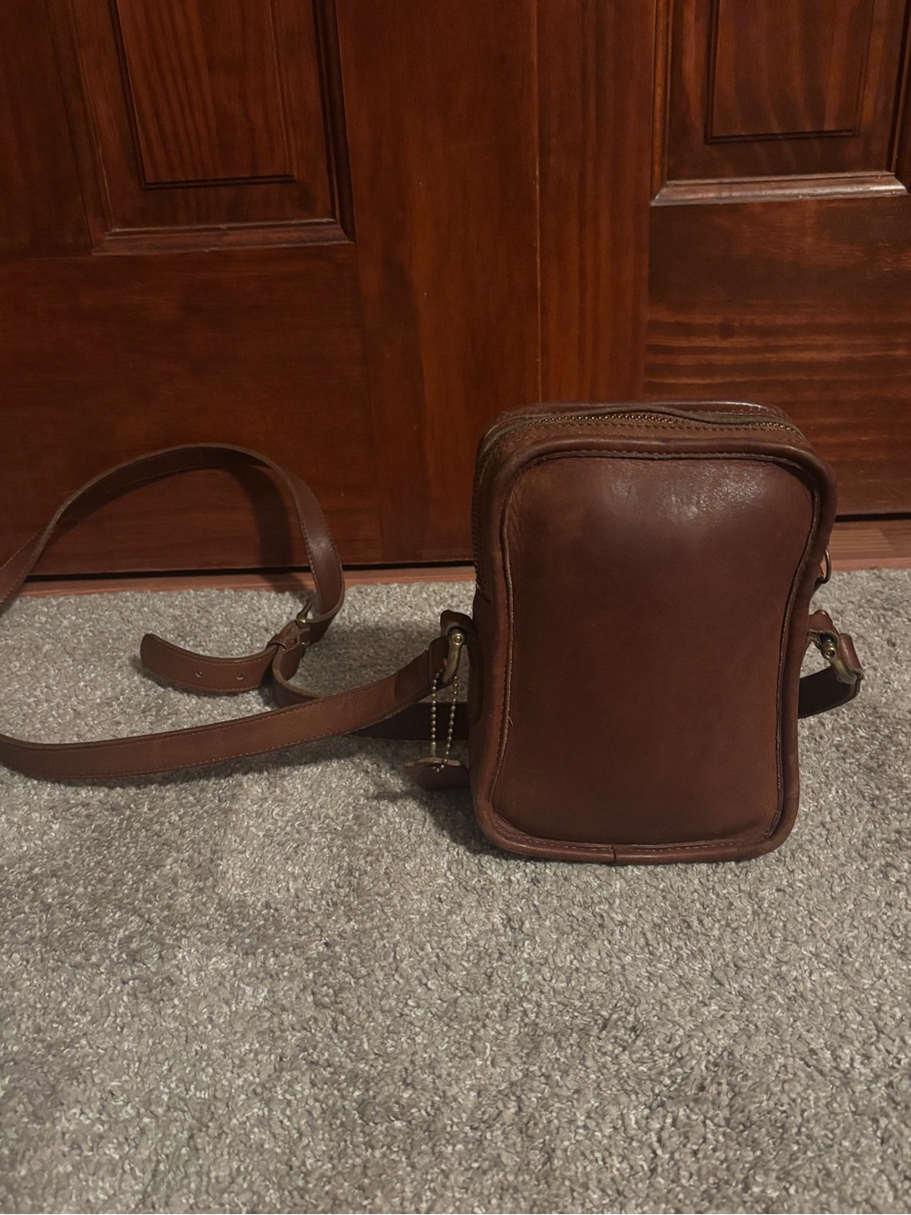 Vintage Coach Brown Leather Crossbody Bag